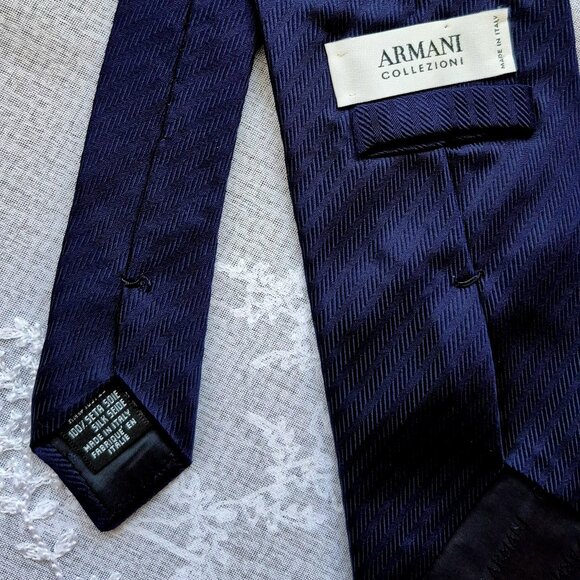 Armani Collection Italian Made Striped Silk Tie - Picture 1 of 4